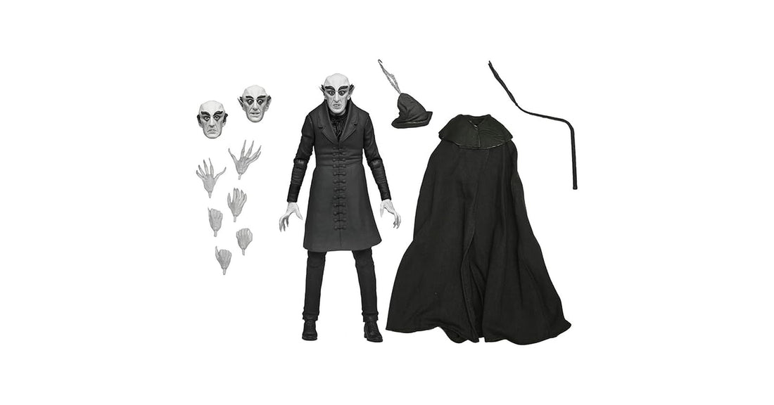 Conde Orlok de Nosferatu en versión blanco y negro, NECA Ultimate, figura de 7 pulgadas