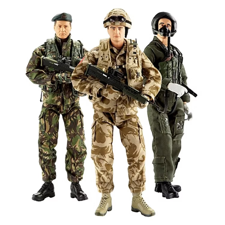 Figuras militares custom en escala 1/6 con uniforme y equipo de campo