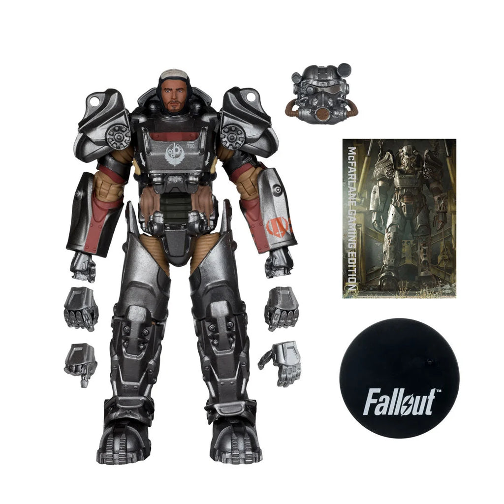 Paladin Danse T-60: figura junto a la caja Gaming Edition, vista lateral