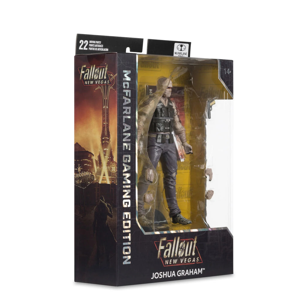 Joshua Graham: reverso de la caja con el arte de New Vegas