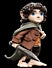 Figura Frodo Baggins Mini Epics, detalle del rostro y el cabello esculpido