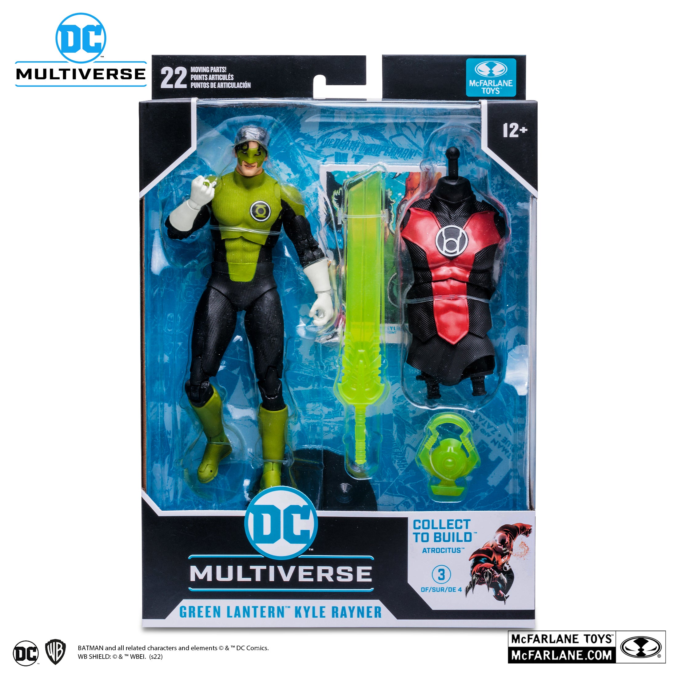 Green Lantern Kyle Rayner Blackest Night McFarlane DC Multiverse 7 pulgadas — vista de detalle