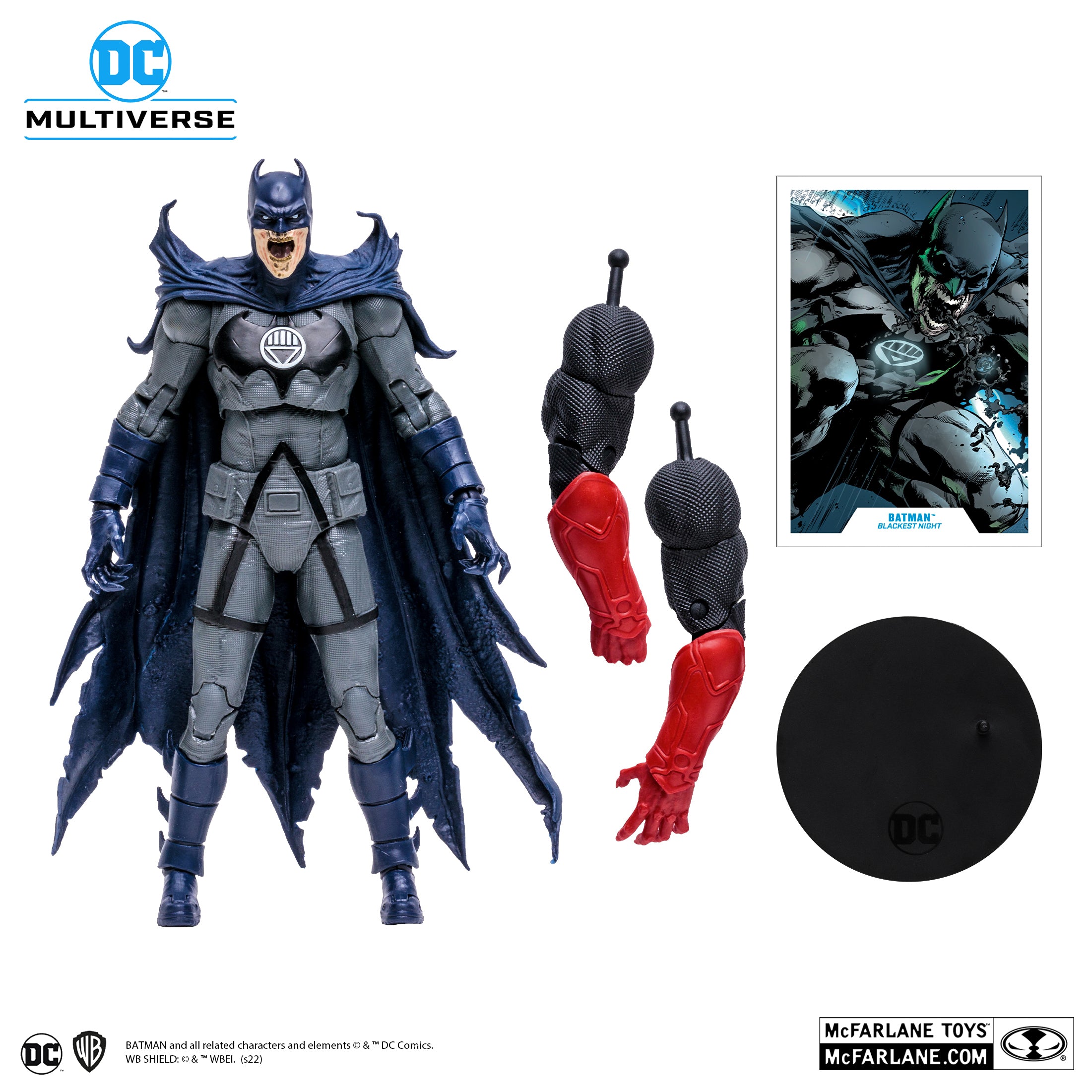Batman Blackest Night McFarlane DC Multiverse 7 pulgadas con base, tarjeta coleccionable y los brazos de Atrocitus