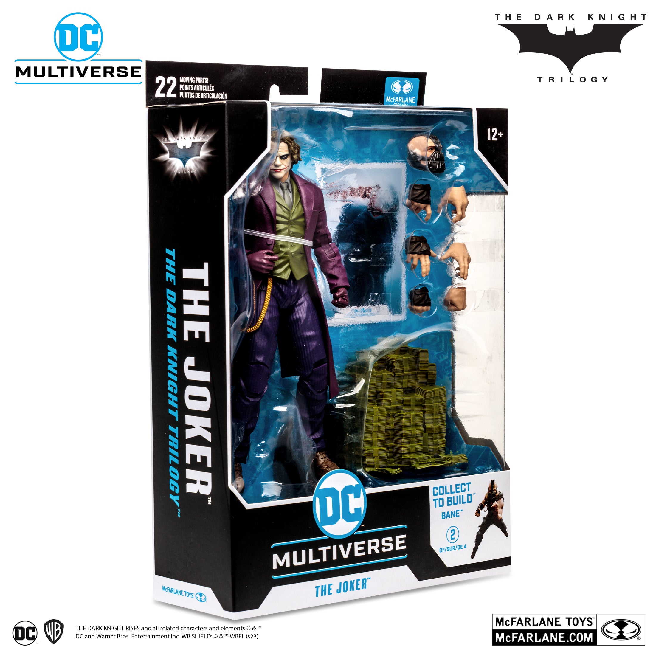 Reverso de la caja de The Joker, con el diagrama de las piezas Build-A de Bane