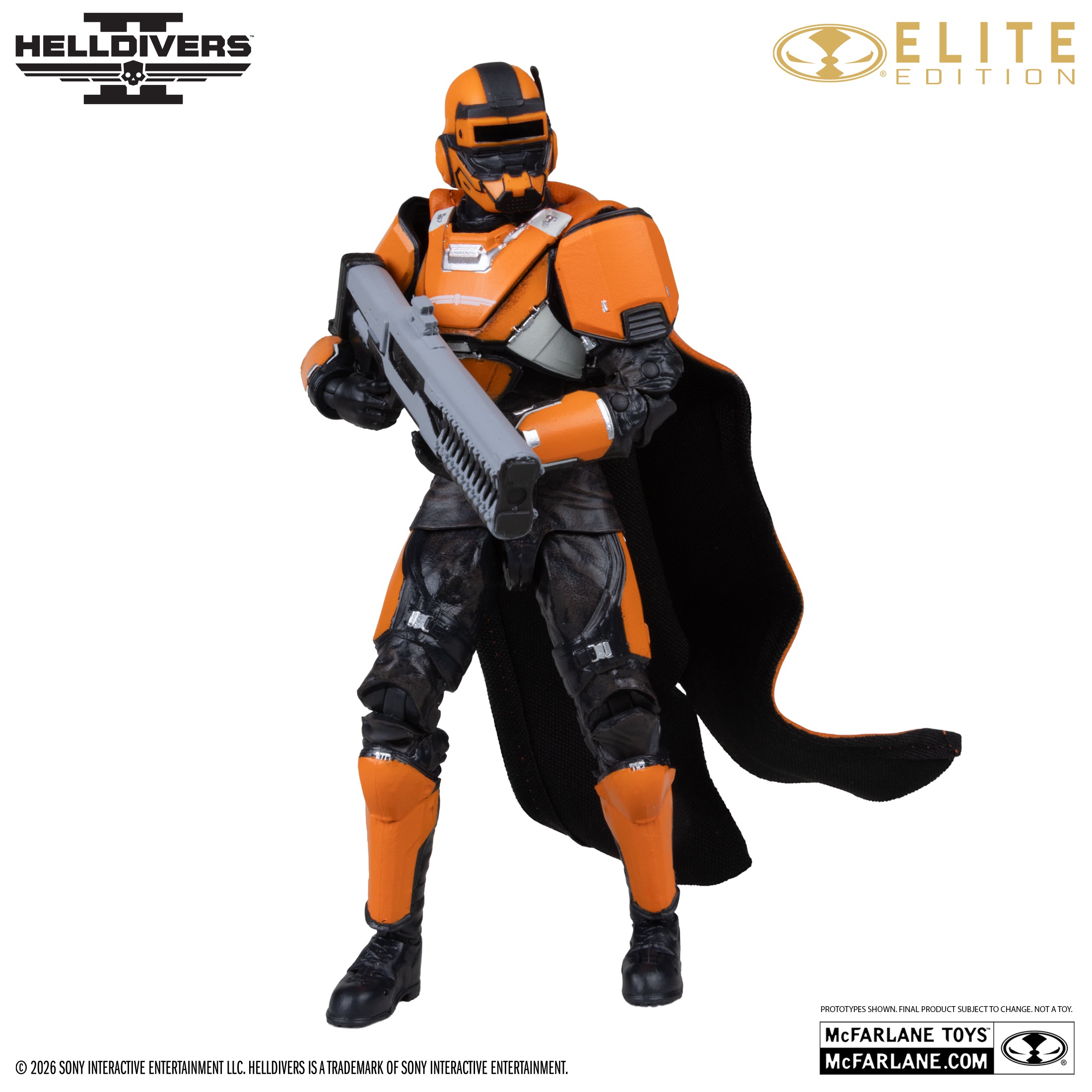 CE-25 Trench Engineer de cuerpo entero con la armadura naranja y negra y la capa de tela