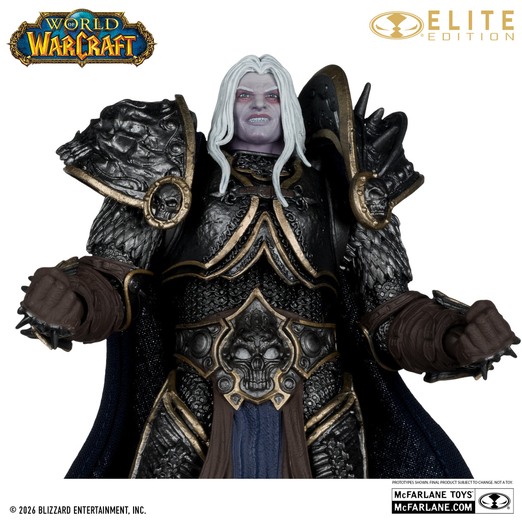 Torso del Lich King con el rostro descubierto de Arthas y la cabellera blanca intercambiable
