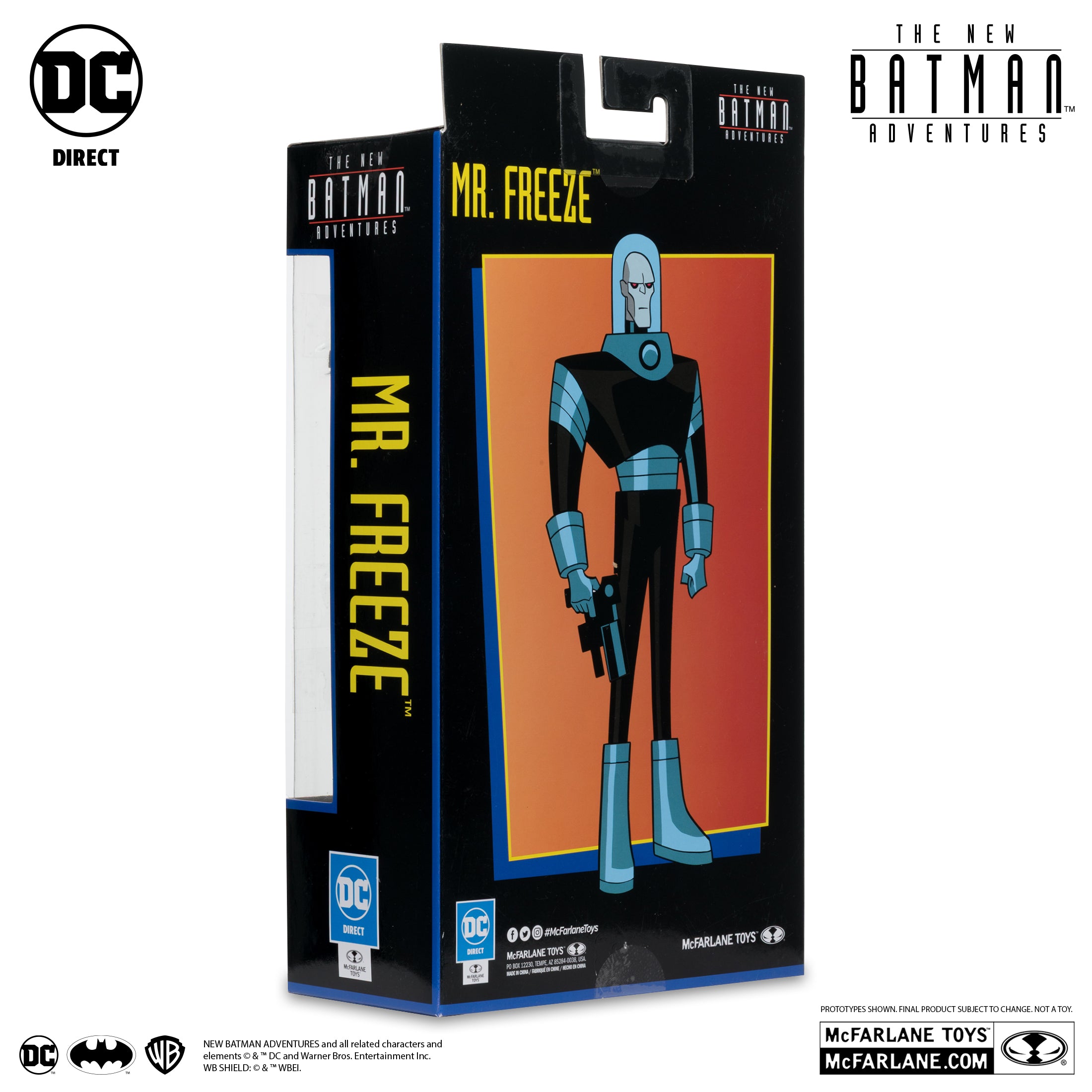 Caja de Mr. Freeze en tres cuartos, con la ilustración del personaje
