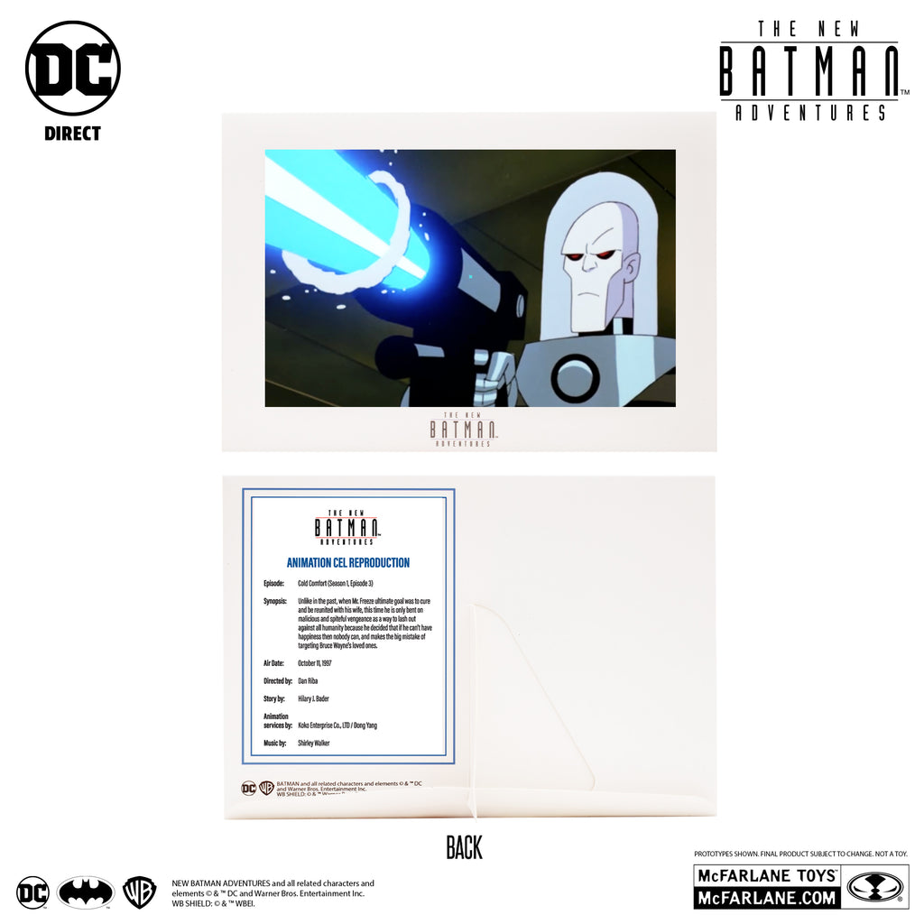Caja de Mr. Freeze de frente, con la ventana que muestra la figura y sus accesorios