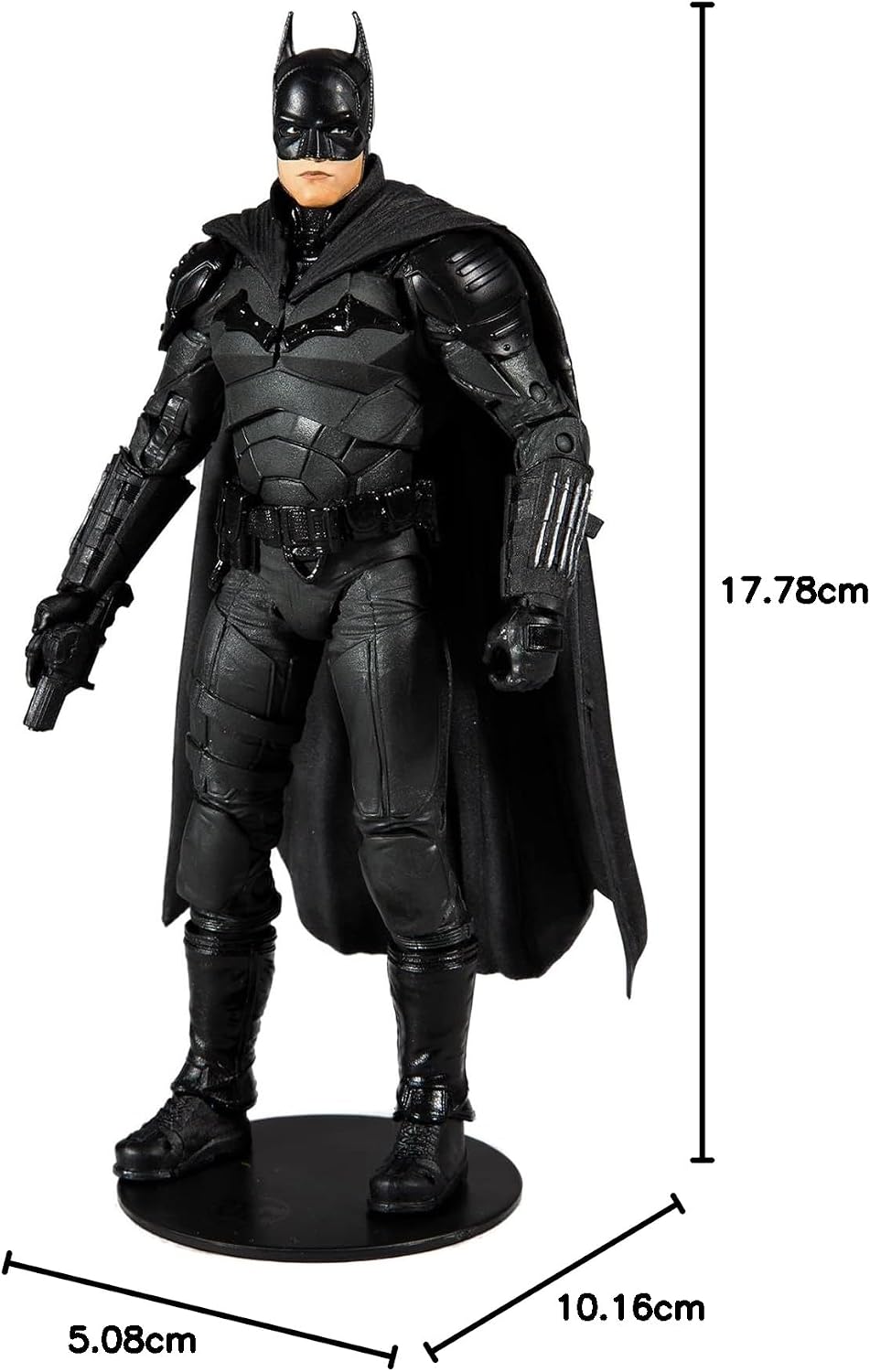 Batman de The Batman 2022 de tres cuartos sobre fondo neutro