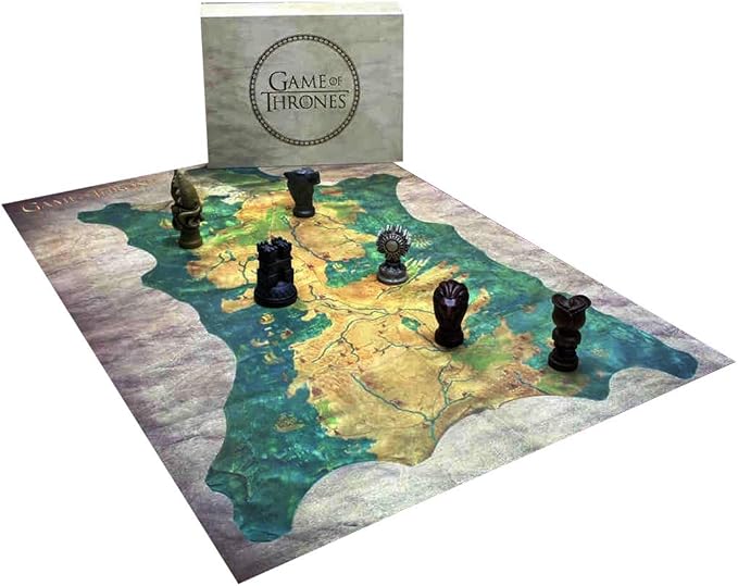 Dark Horse Deluxe Game of Thrones Mapa con Marcadores de Madera con Motivos de Las Casas (Caja con Detalles)