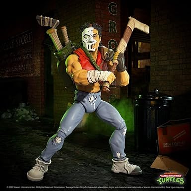 Casey Jones Mirage de Super7 junto al resto de la ola de Tortugas Ninja