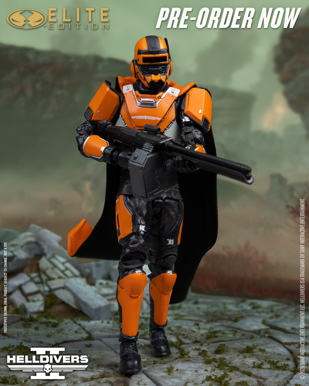 CE-25 Trench Engineer de Helldivers II, vista ambientada de cuerpo entero