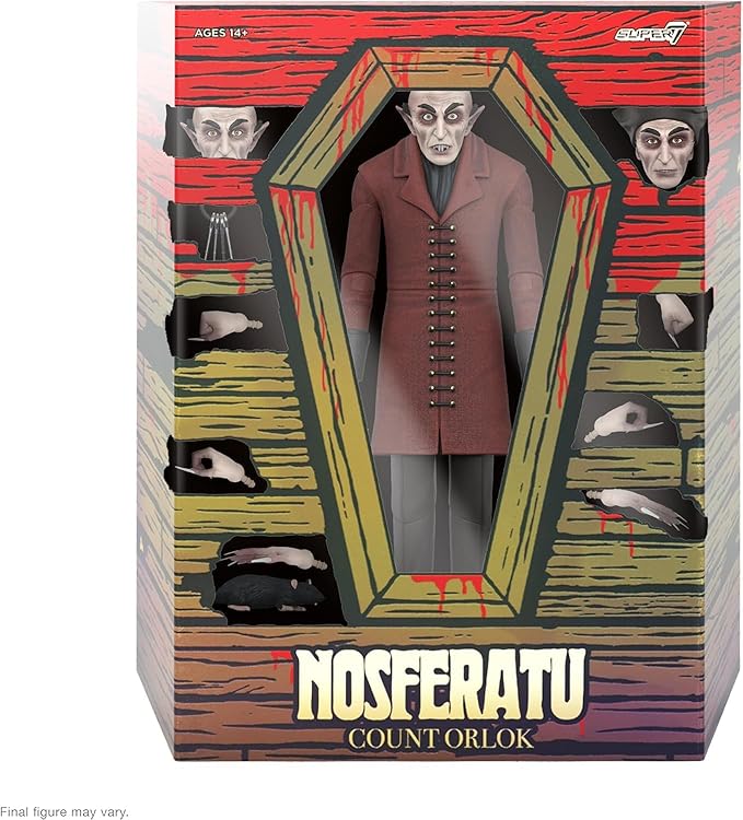 Figura del Conde Orlok de Nosferatu en versión a color, Super7 ULTIMATES 7 pulgadas, vista frontal