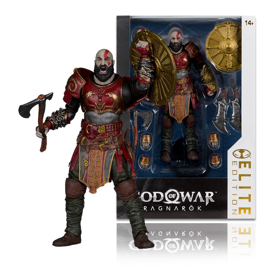 Kratos con Armadura de Ares de God of War Ragnarök, figura McFarlane Elite Edition #12 Deluxe de 7 pulgadas