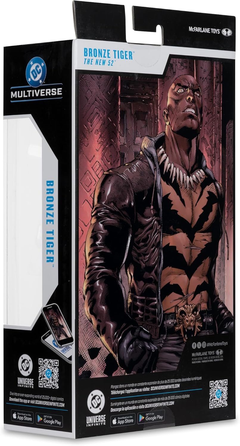 Reverso de la caja de Bronze Tiger con el arte del personaje