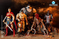 McFarlane Toys DC Multiverse Last Knight on Earth - Set completo de 4 figuras con piezas BAF