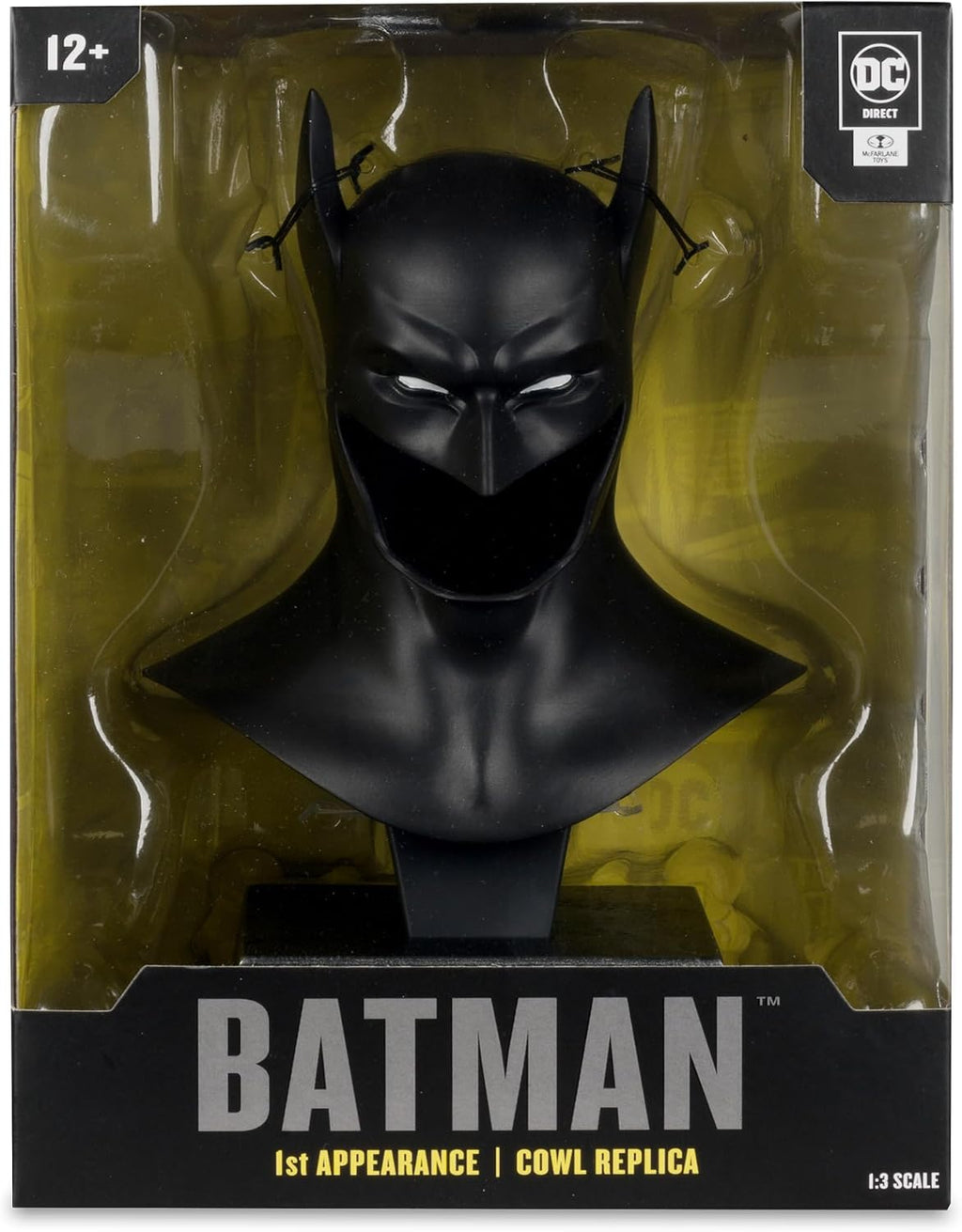 Caja de la réplica de capucha de Batman con la portada completa de Detective Comics #27