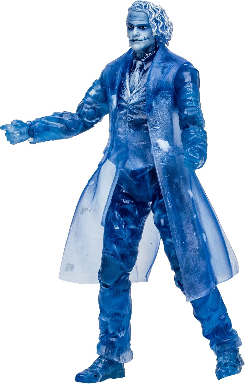 Detalle del rostro del Joker Sonar Vision, con la cicatriz y el maquillaje en azul translúcido