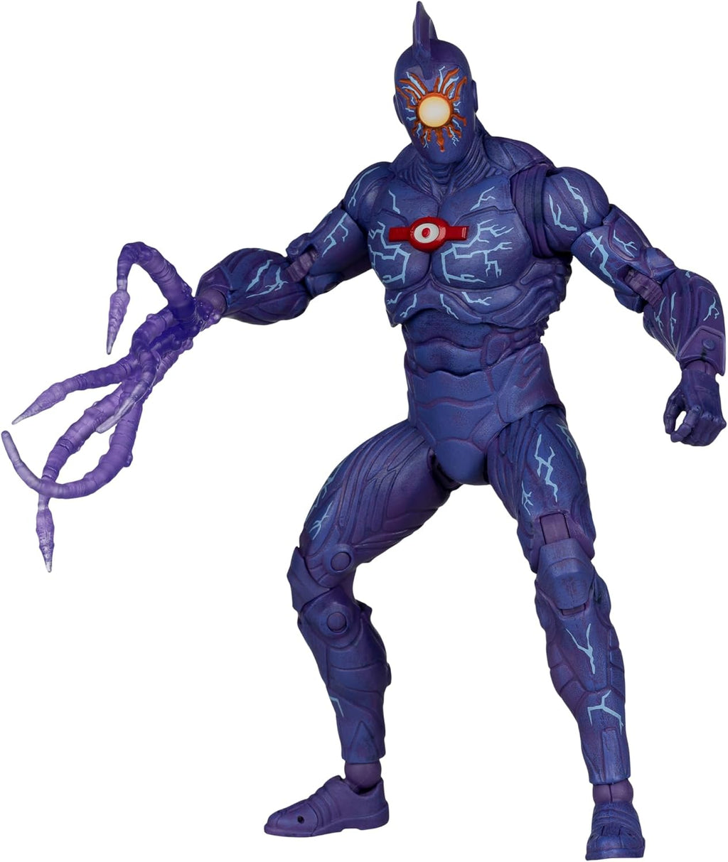 O.M.A.C. en pose dinámica con la garra de energía translúcida extendida