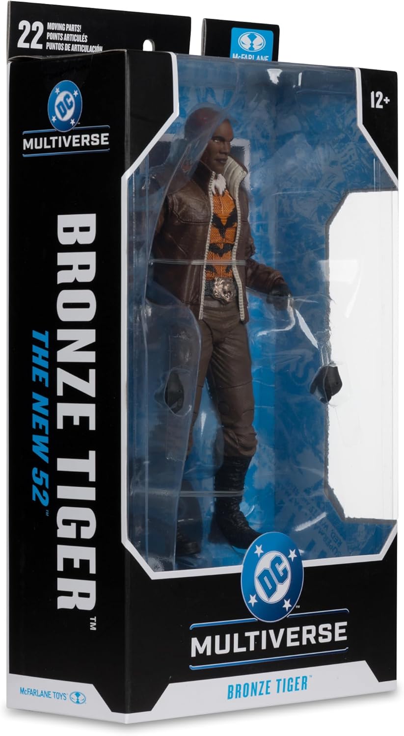 Costado de la caja de Bronze Tiger con el rótulo The New 52