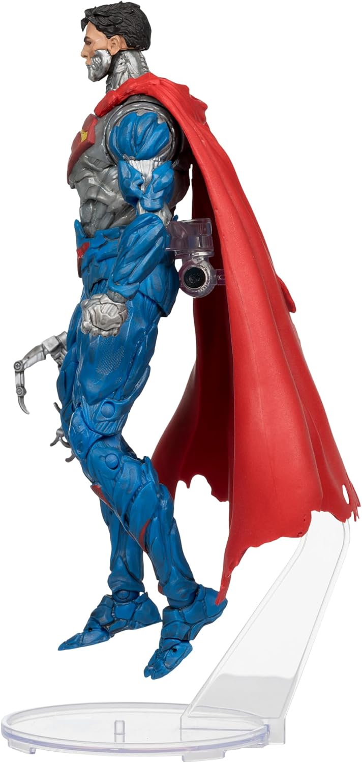 Figura Cyborg Superman New 52 de McFarlane, vista posterior de la capa en jirones