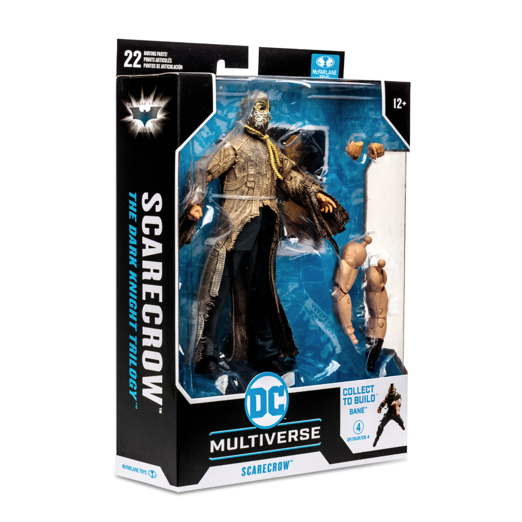 Caja del Scarecrow The Dark Knight Trilogy McFarlane en ángulo