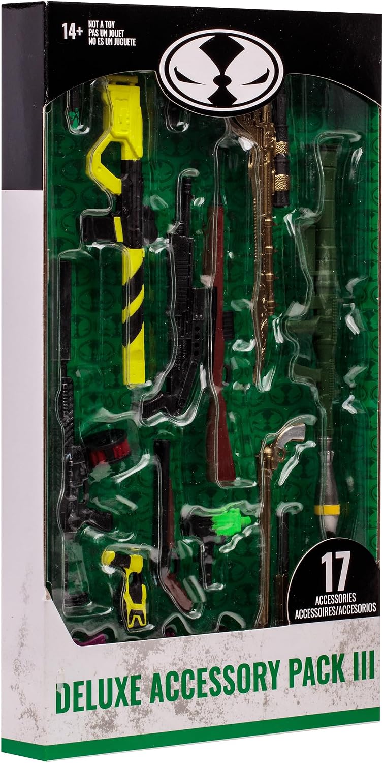Frente de la caja del Deluxe Accessory Pack III, con el sello de 17 accesorios