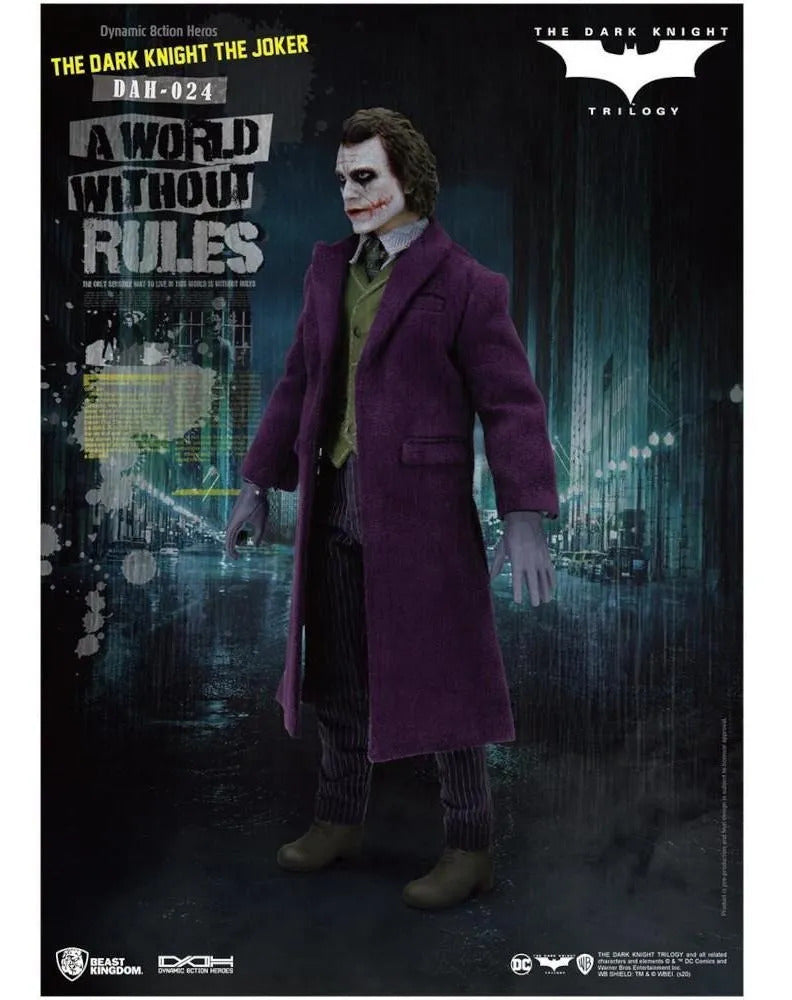 The Joker DAH-024S de Beast Kingdom de cuerpo entero, con chaleco y gabardina de tela