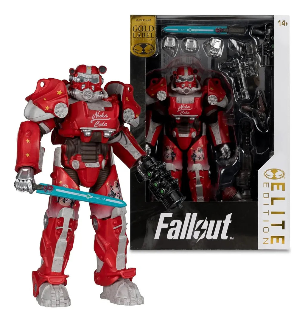Servoarmadura T-60 Nuka-Cola de Fallout 76, figura McFarlane Elite Edition #8 Gold Label de 7 pulgadas