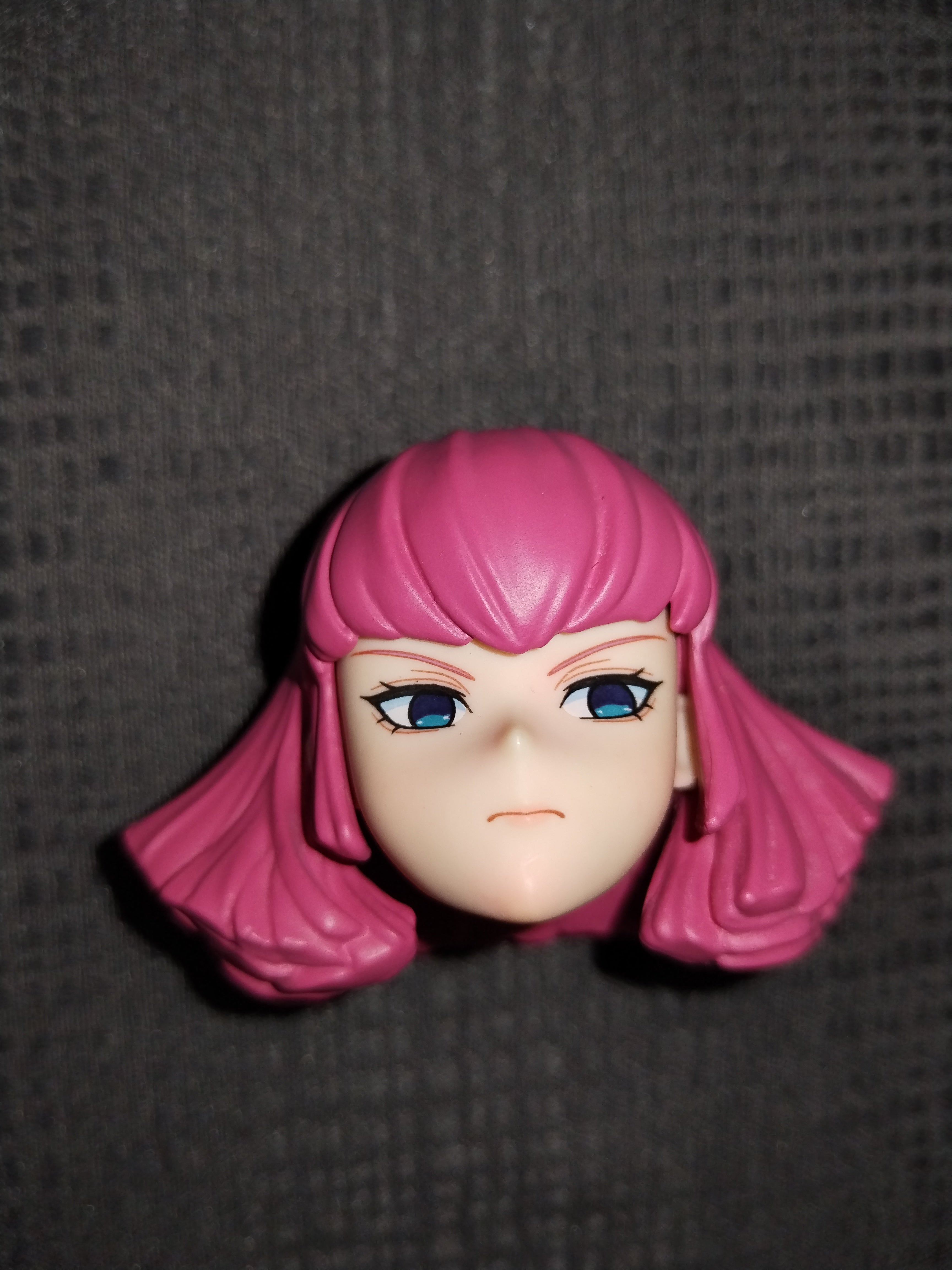 Neon Girl 1/6: cabeza intercambiable de cabello rosa, expresión firme