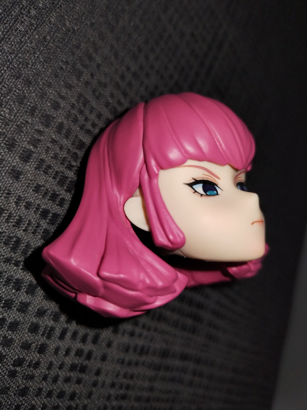 Neon Girl 1/6: cabeza de cabello rosa vista desde atrás