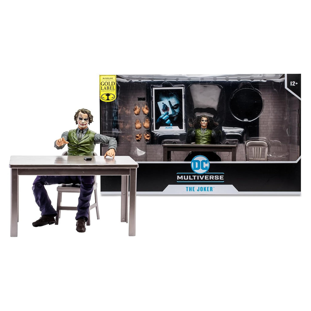 The Joker Interrogation Room Pack – Figura 7" con mesa y sillas, The Dark Knight Trilogy, DC Multiverse (McFarlane)