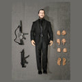 Assassin Underworld custom 1/6: figura con traje negro, fusil con silenciador, subfusil y manos y pies intercambiables