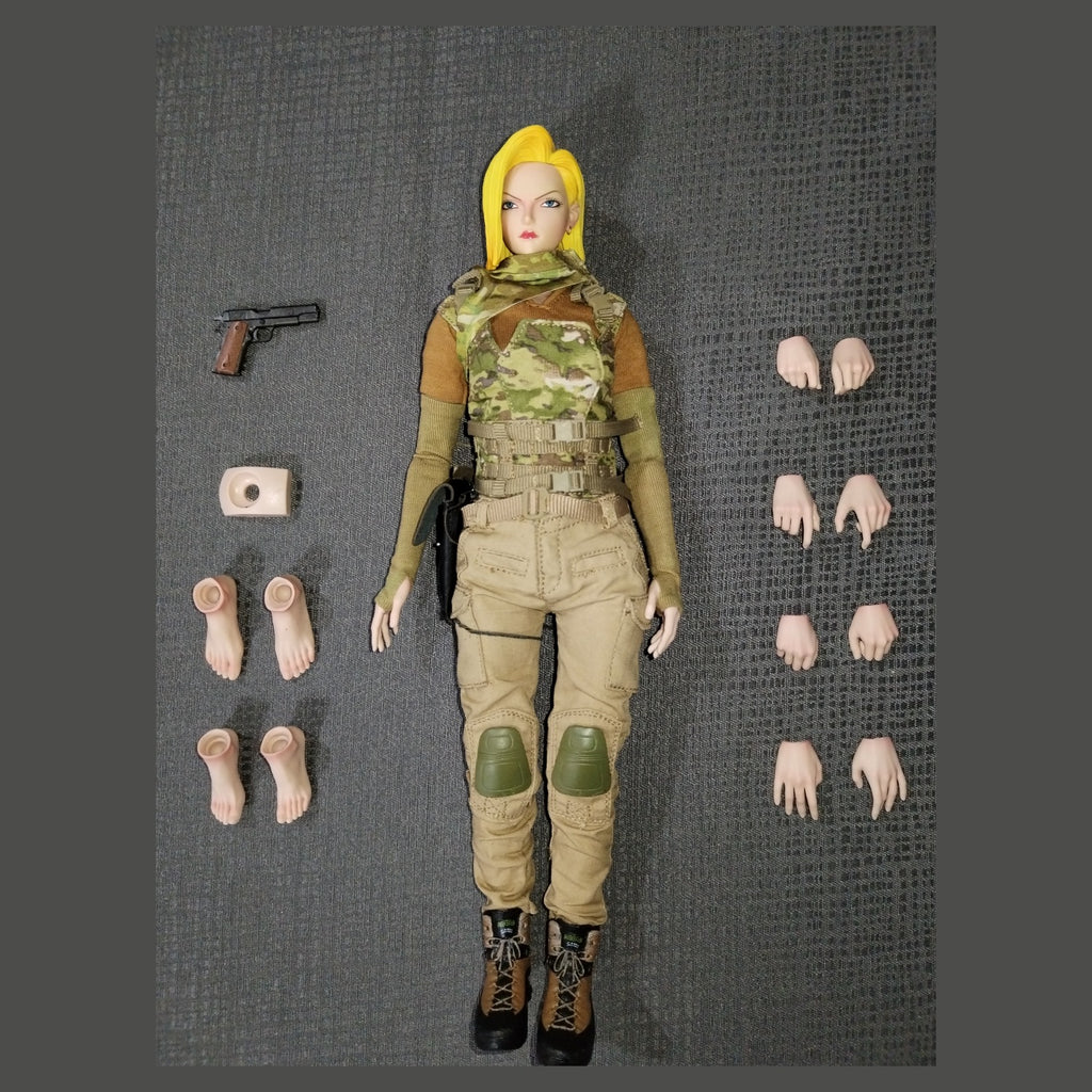 War Girl custom 1/6: figura con equipo táctico camuflado, pistola, manos y pies intercambiables