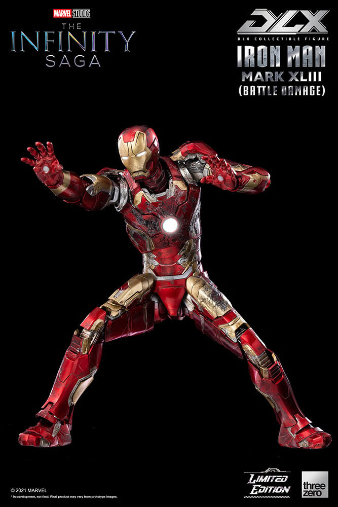 Threezero Marvel The Age of Ultron Iron Man Mark 43 Versión Daño de Batalla Diecast