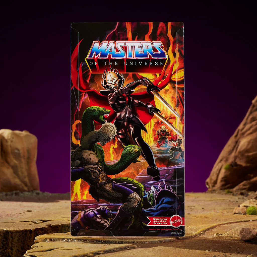Reverso del empaque de Despara con la ilustración de Masters of the Universe