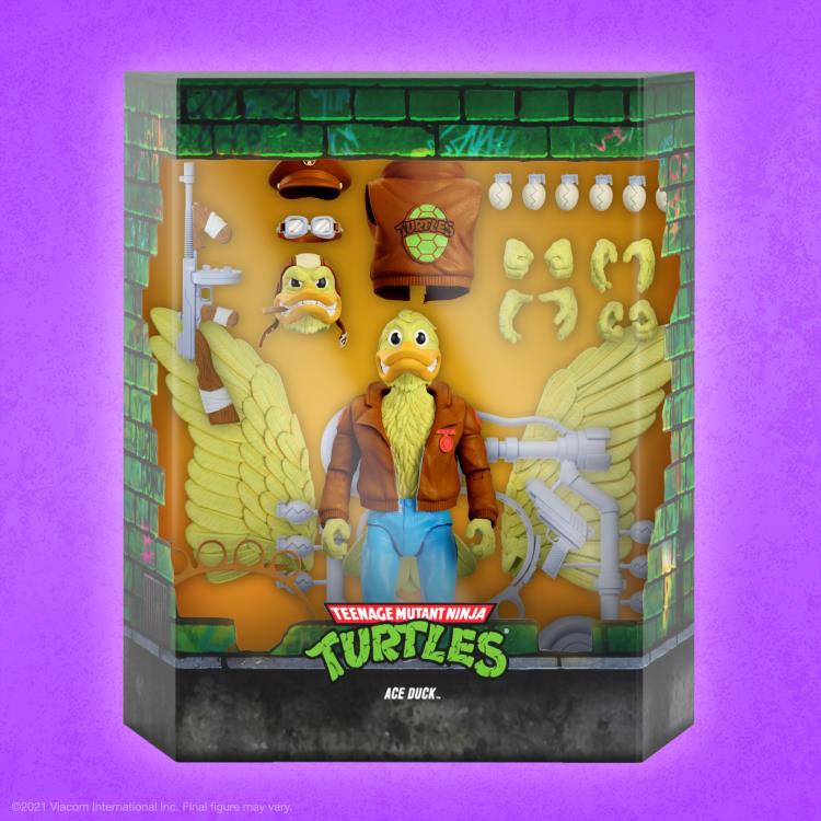 Caja tipo diorama de Ace Duck Super7 ULTIMATES con el interior ilustrado