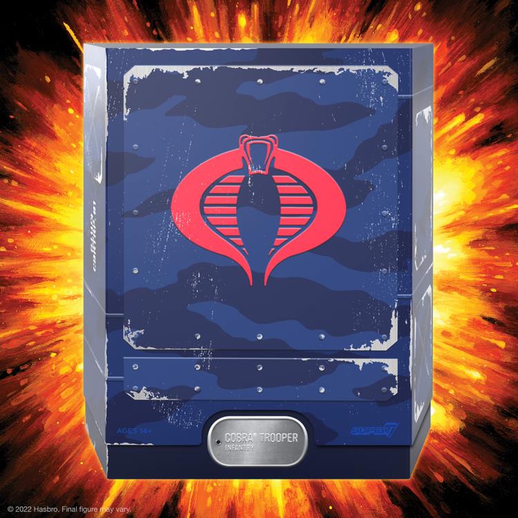 Caja tipo diorama del Cobra Trooper Infantry de Super7 con el interior ilustrado